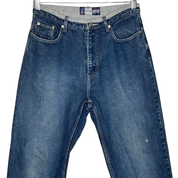 Y2K COOGI Thermal Lined Dark Wash Straight Leg Denim Blue Jeans Size 32 X 32 - Picture 12 of 15